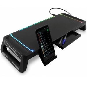 Suporte p/monitor DeepGaming SN06 Ajustavel + Hub 4x Portas  Preto