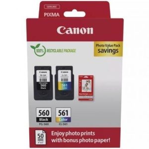 Tinteiros Canon PG560+CL561+ Papel Foto Brilhante