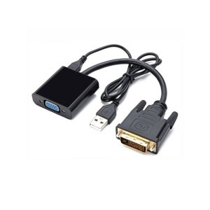 Adaptador DVI-D A VGA + Áudio C/Alimentação