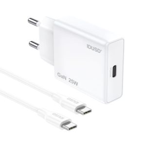 Carregador Gan USB-C PD25W + PD USB-C D266B – Idusd