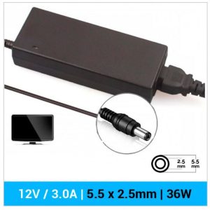 Carregador Comp. TV/Monitor Multi Marca 12V/3A/36W (5.5×2.5mm)